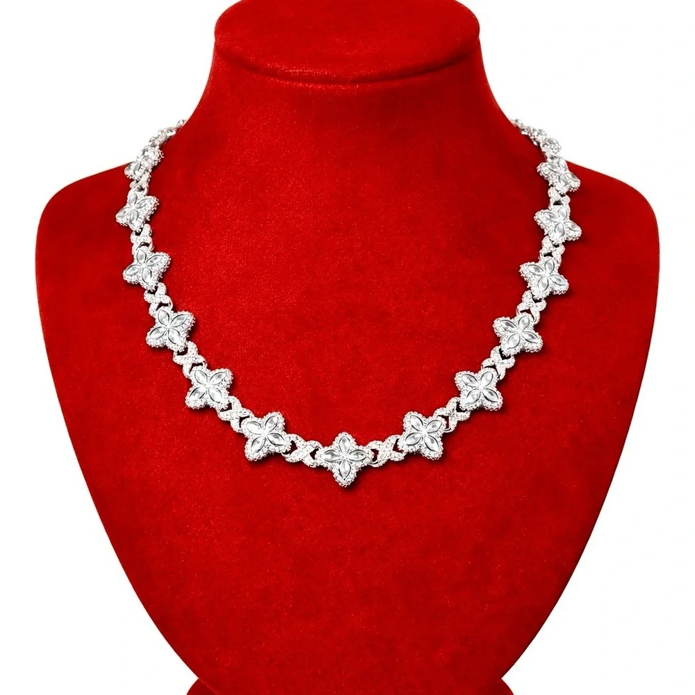 Icy clover necklace 20inch